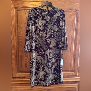 Tommy Hilfiger Paisley Bell Sleeve A-Line Dress Size 8 NWT